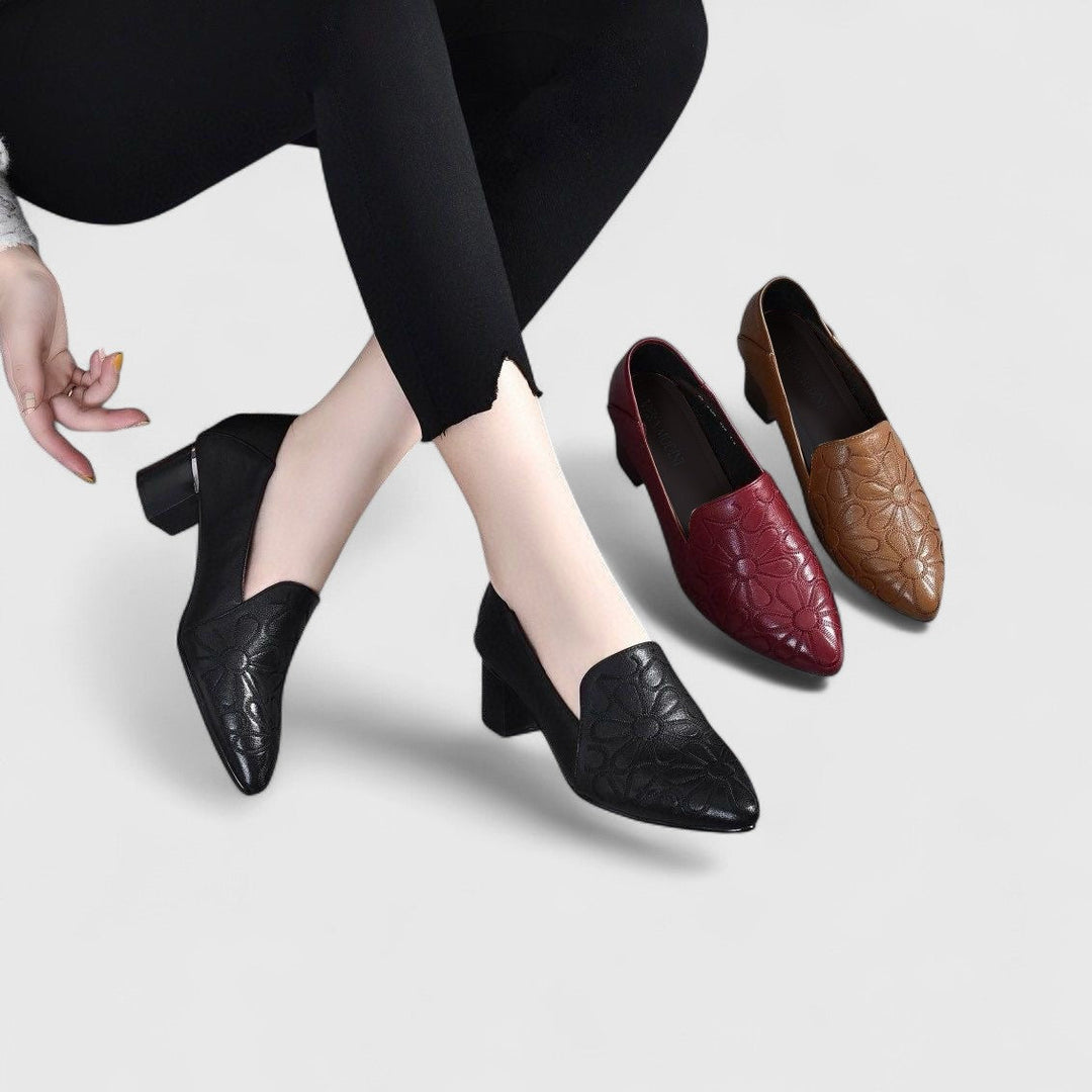 Carmen Tacones Bordados de Cuero Vegano Suave
