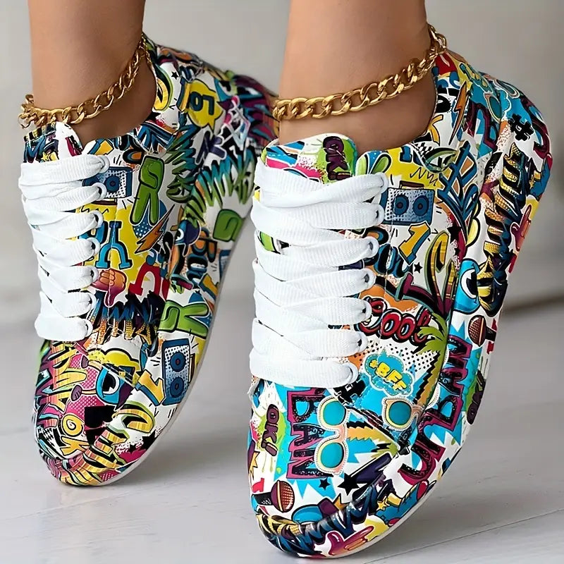 Veronika Zapatillas Diseño de Graffiti Amortiguación