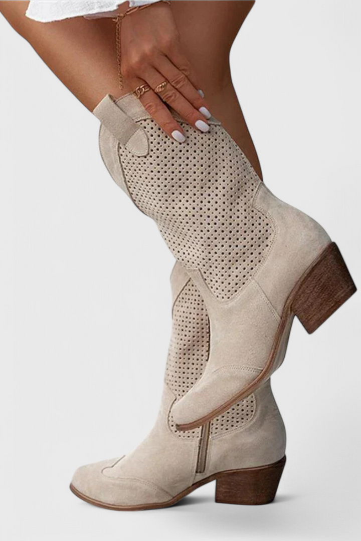 Anna Botas de Vaquero Modernas con Cremallera Lateral