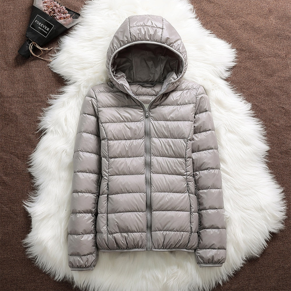 Yasmina | Nueva chaqueta impermeable con relleno de plumas de pato blanco